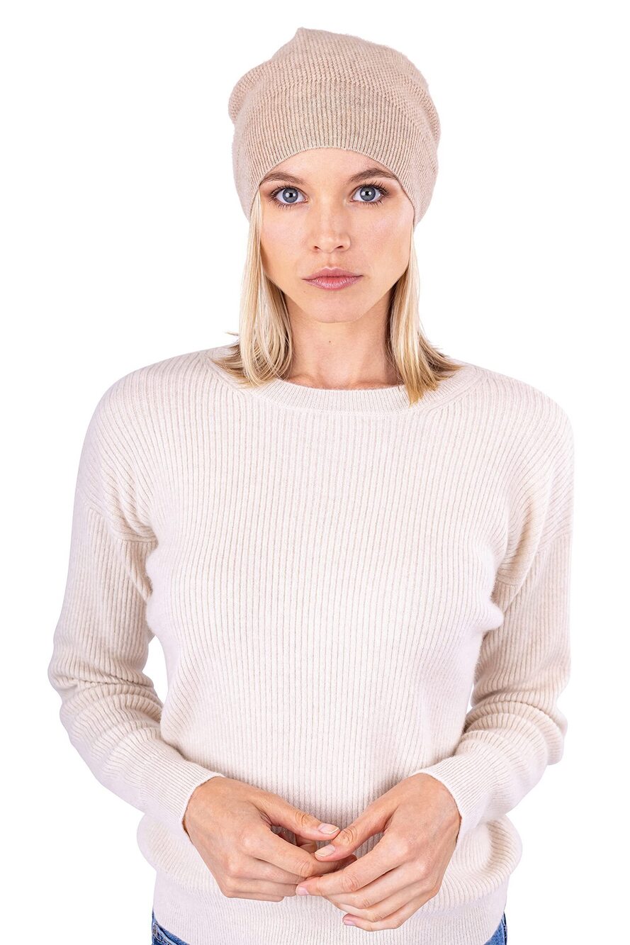 5873 Cashmere Beanie – Fashionable Oversized Slouchy Beanie Hat Made from
